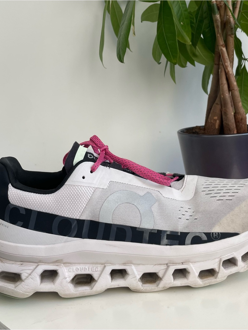 Men Size 14 On Cloudmonster White Frost Black Running Shoes